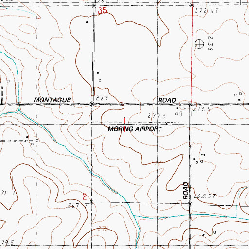 Topographic Map of Moring Airport (historical), IL