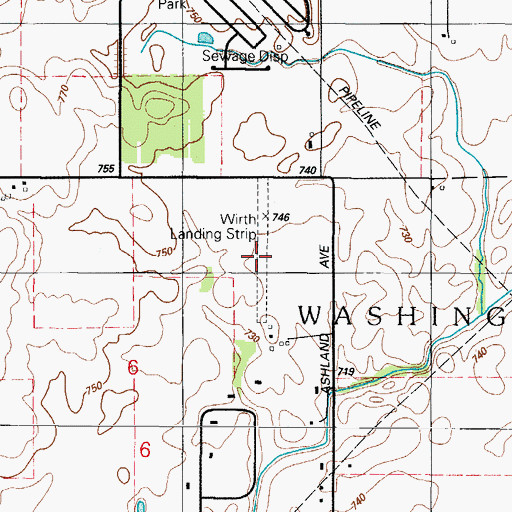 Topographic Map of Wirth Airport (historical), IL