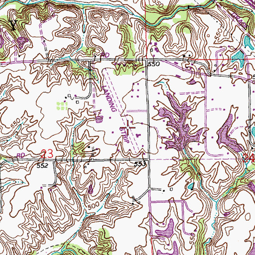 Topographic Map of Aero Estates Airport, IL