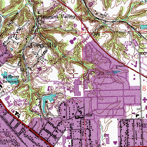 Topographic Map of Memorial Hospital Heliport, IL