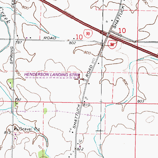 Topographic Map of Henderson Airport, IL