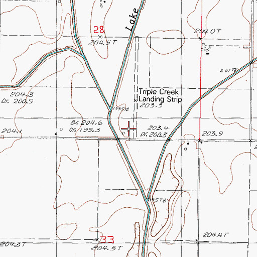 Topographic Map of Triple Creek Airport, IL