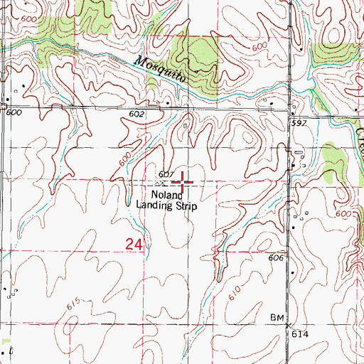 Topographic Map of Noland RLA Airport, IL