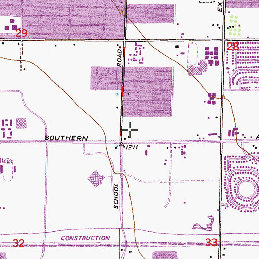 Topographic Map of Poca Fiesta Shopping Center, AZ