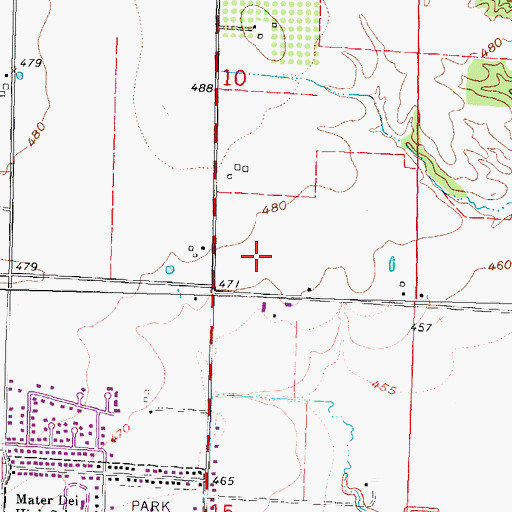 Topographic Map of Saint Josephs Hospital Heliport, IL