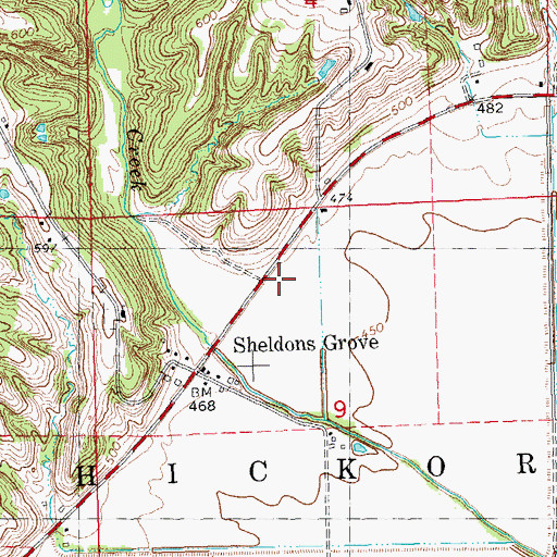 Topographic Map of J R Briney and Sons Airport (historical), IL