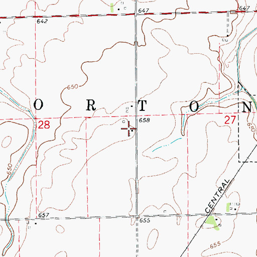 Topographic Map of Hendrix Airport, IL