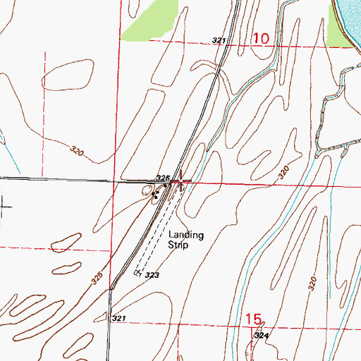 Topographic Map of Hunter Raffety Elevators Inc Airport, IL