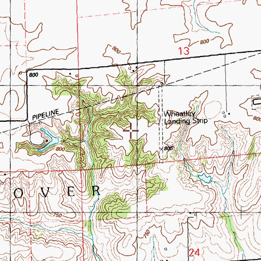 Topographic Map of Boyd Wheatleys Farm Airport (historical), IL