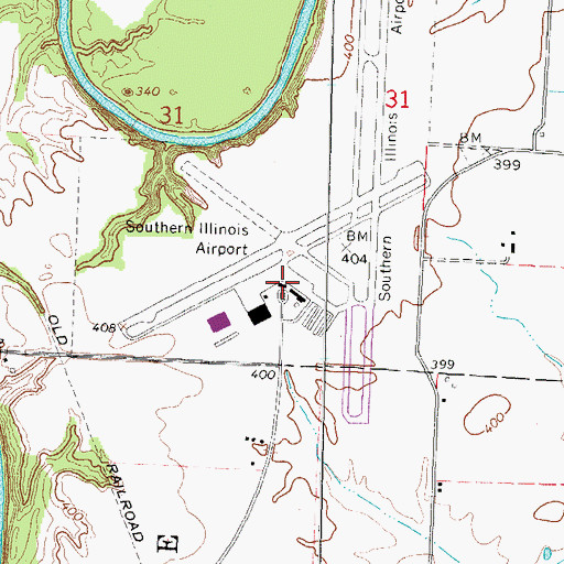 Topographic Map of Southern Illinois Airport, IL