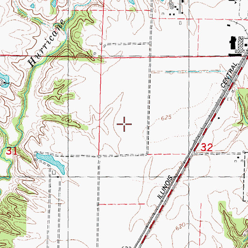 Topographic Map of Denby Airport (historical), IL