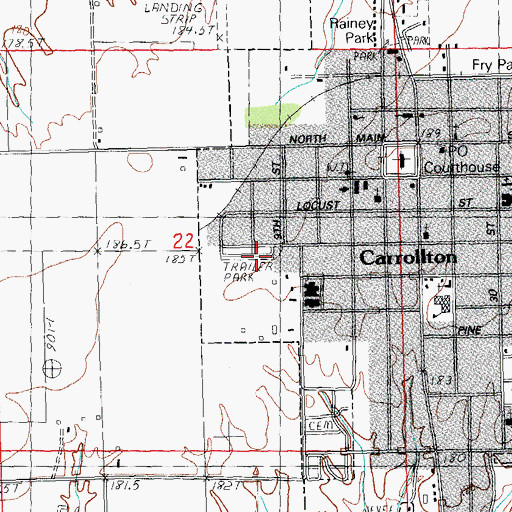 Topographic Map of Boyd Hospital Heliport, IL