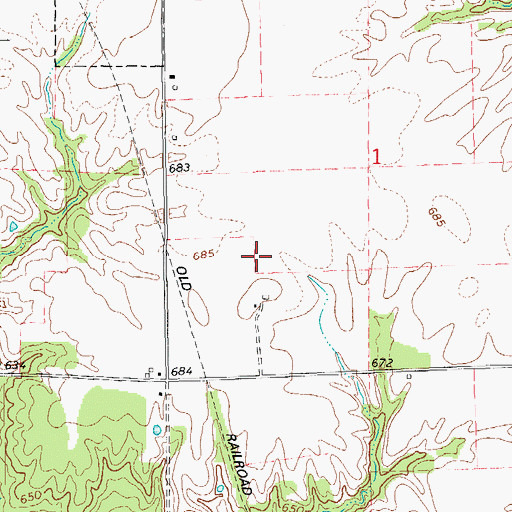 Topographic Map of Hanks Hangar Airport (historical), IL