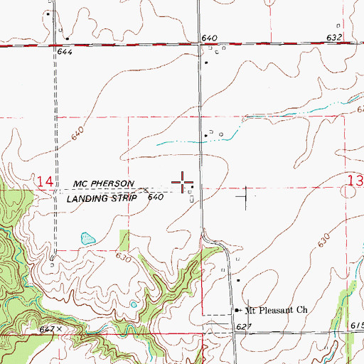 Topographic Map of Mc Pherson Airport, IL