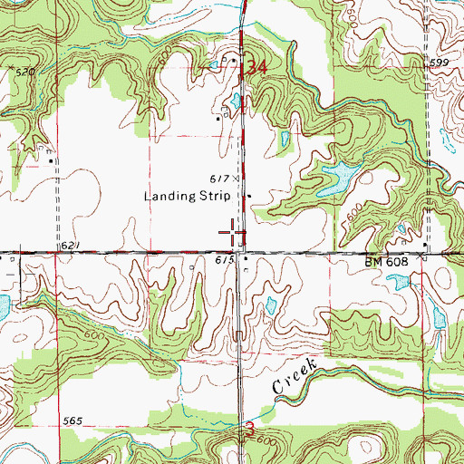 Topographic Map of Lung RLA Airport (historical), IL