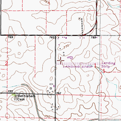 Topographic Map of Mc Culley Airport, IL