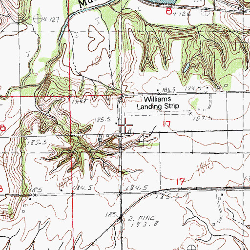 Topographic Map of Williams Airpark, IL