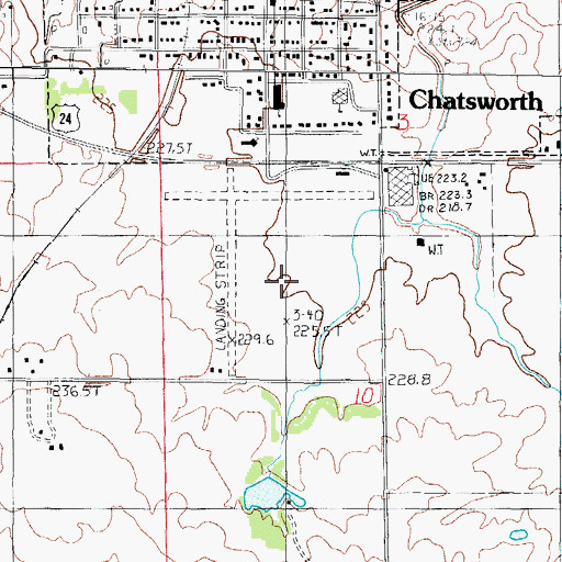 Topographic Map of Chatsworth RLA Airport (historical), IL