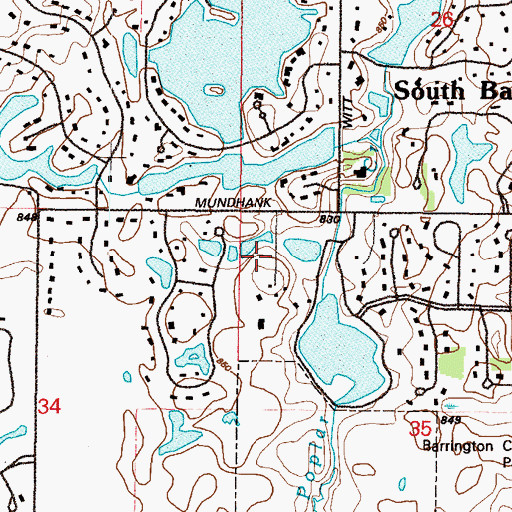 Topographic Map of Mill Rose Farm /RLA/ Airport, IL