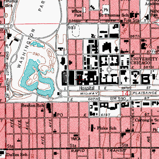 Topographic Map of University of Chicago Hospitals Heliport, IL
