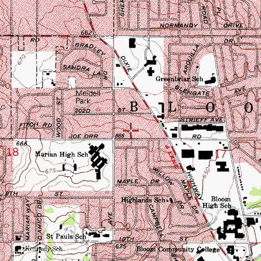 Topographic Map of Raeco Heliport, IL