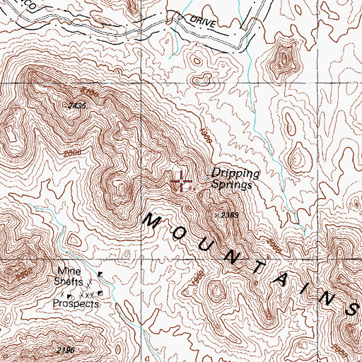 Topographic Map of Puerto Blanco Pass, AZ