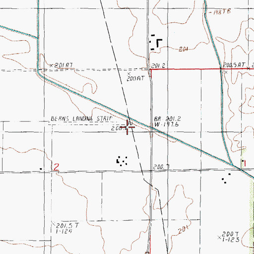 Topographic Map of Berns Airport, IL