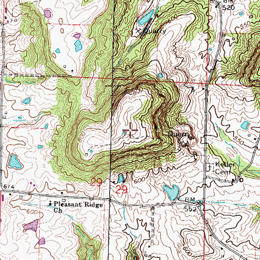 Topographic Map of Houseman Airport, IL