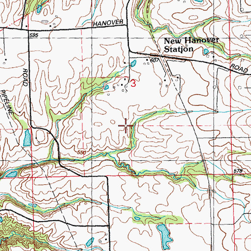 Topographic Map of Crook RLA Airport (historical), IL