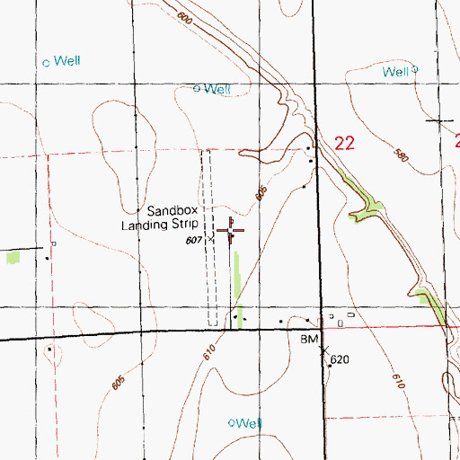 Topographic Map of The Sandbox Airport (historical), IL