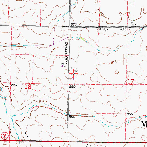 Topographic Map of Hendrickson Flying Service, IL