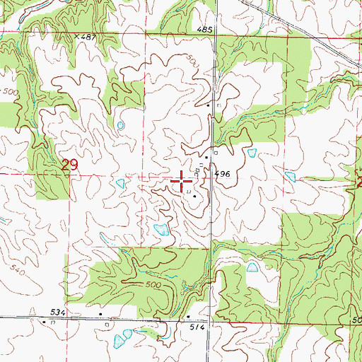 Topographic Map of Gelfius International Airport, IL