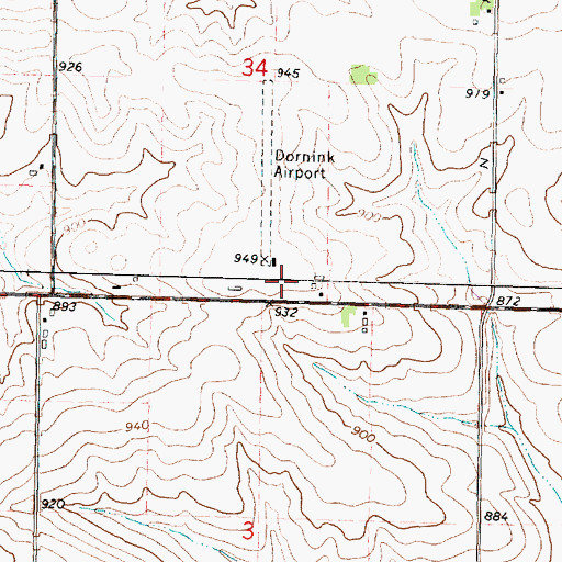 Topographic Map of Freeport/Dornink Airport, IL