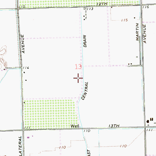 Topographic Map of East Central Drain, AZ
