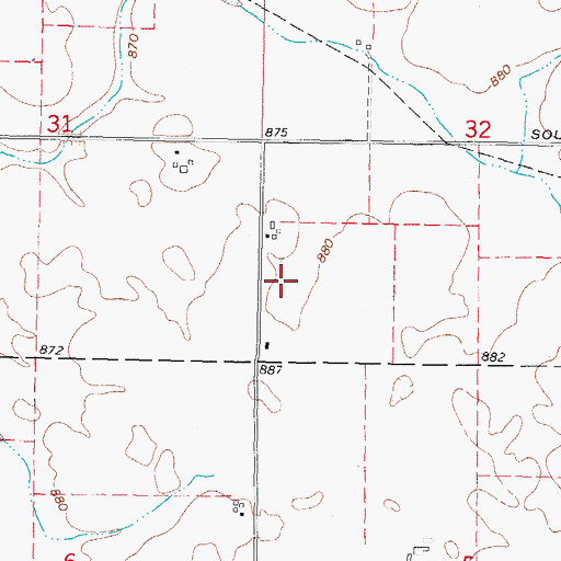 Topographic Map of Marx V Stott Airport (historical), IL