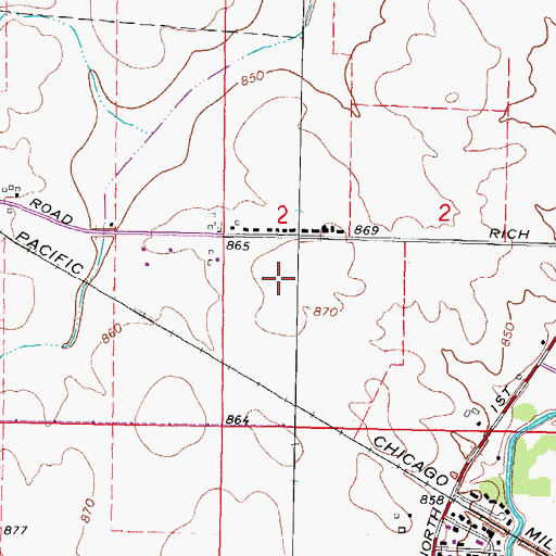 Topographic Map of Hoffman Airport (historical), IL