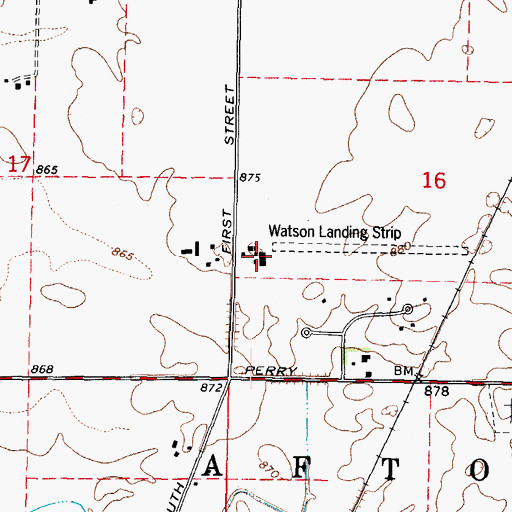 Topographic Map of Jack W Watson Airport, IL