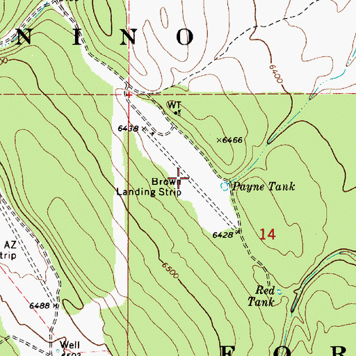 Topographic Map of Brown Landing Strip (historical), AZ