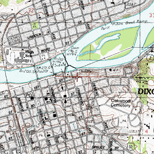 Topographic Map of Katherine Shaw Bethea Hospital Heliport, IL