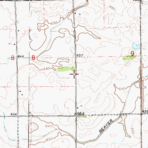 Topographic Map of Russell Airport, IL