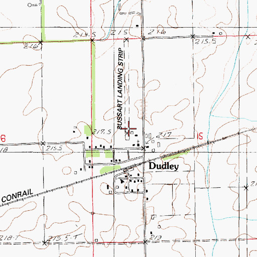 Topographic Map of Bussart Airport, IL