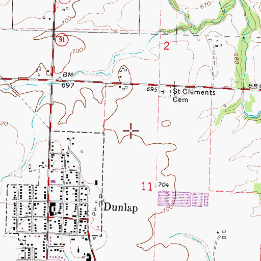 Topographic Map of Frye Ultralight Airport (historical), IL