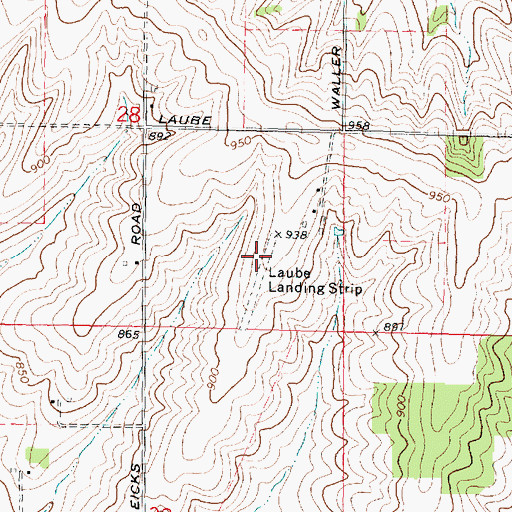 Topographic Map of Raymond E Laube Airport (historical), IL
