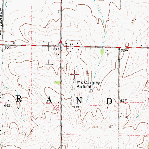 Topographic Map of Mc Cartney Airport, IL