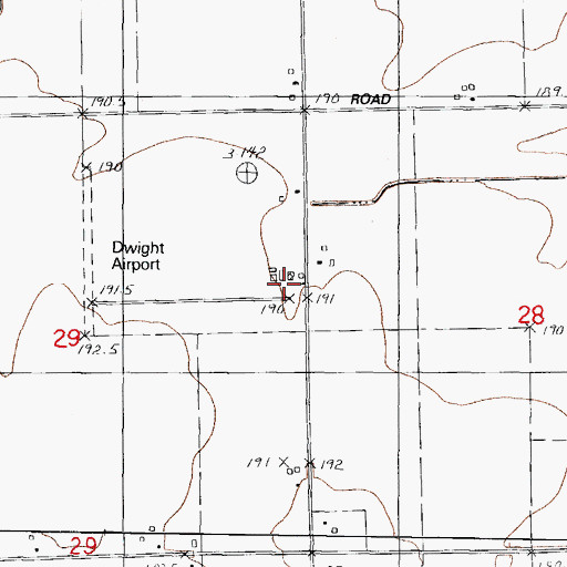Topographic Map of Dwight Airport, IL