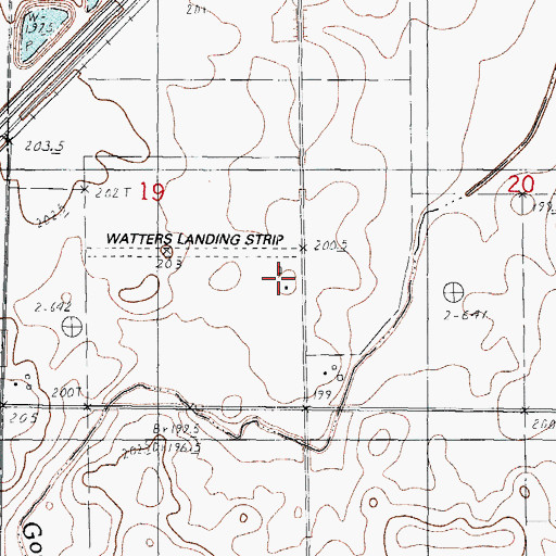 Topographic Map of Watters Airport, IL