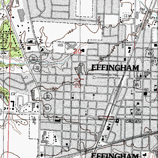 Topographic Map of Saint Anthony Memorial Hospital Heliport, IL