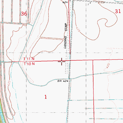 Topographic Map of The Adwell Corporation Airport (historical), IL