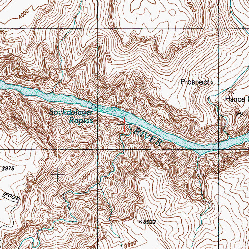 Topographic Map of Hance Canyon, AZ