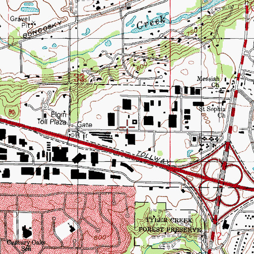 Topographic Map of American Antenna Heliport, IL